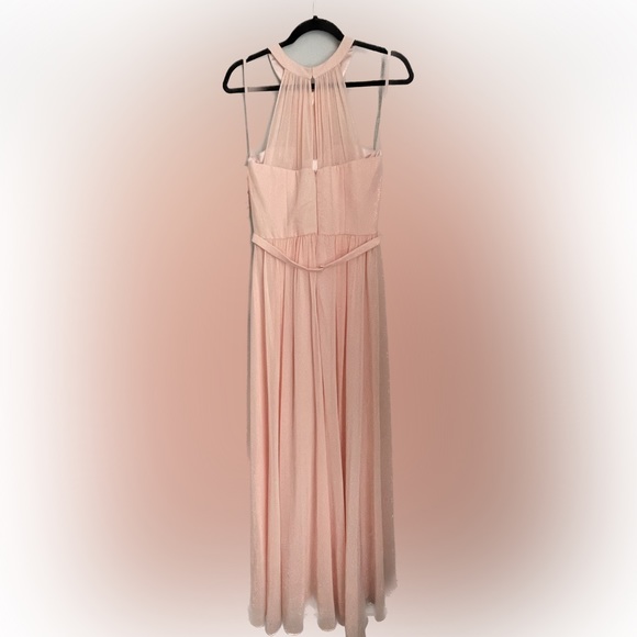 Cinderella Divine High Neck Illusion Long A-Line Dress - Picture 5 of 8